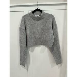 Zara Cropped Sweater - Heather Gray  - MED